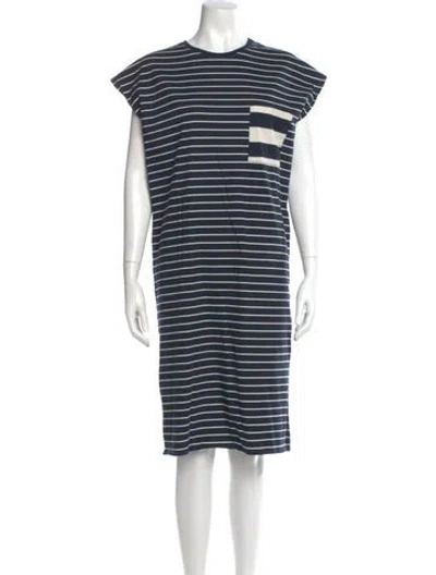 Pre-owned Kule Striped Knee-length Dress In Blue