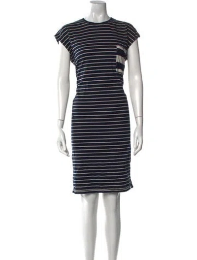 Pre-owned Kule Striped Knee-length Dress In Blue