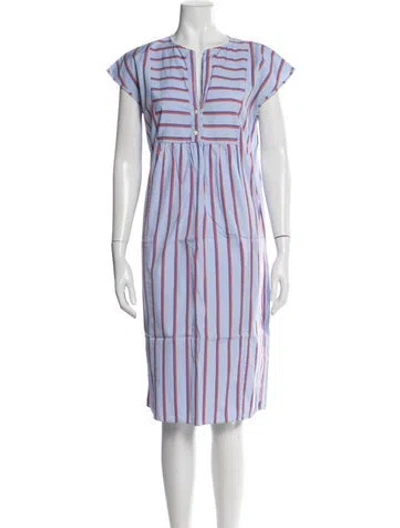 Pre-owned Kule Striped Knee-length Dress In Blue