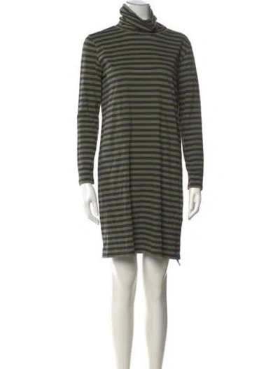 Pre-owned Kule Striped Knee-length Dress In Green
