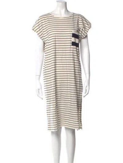 Pre-owned Kule Striped Knee-length Dress In Neutral