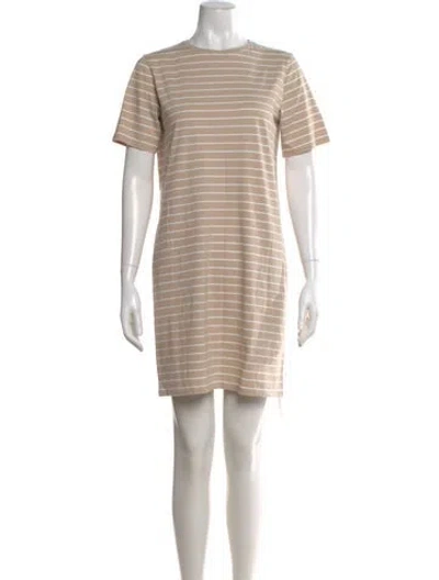 Pre-owned Kule Striped Knee-length Dress In Neutral