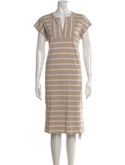 Pre-owned Kule Striped Knee-length Dress In Neutral