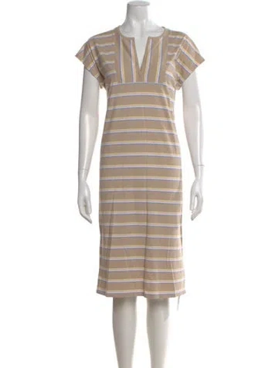 Pre-owned Kule Striped Knee-length Dress In Neutral