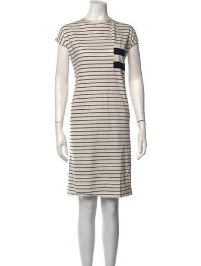 Pre-owned Kule Striped Knee-length Dress In Neutrals