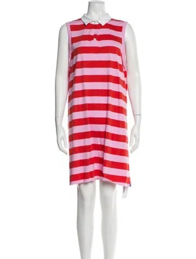 Pre-owned Kule Striped Knee-length Dress In Orange