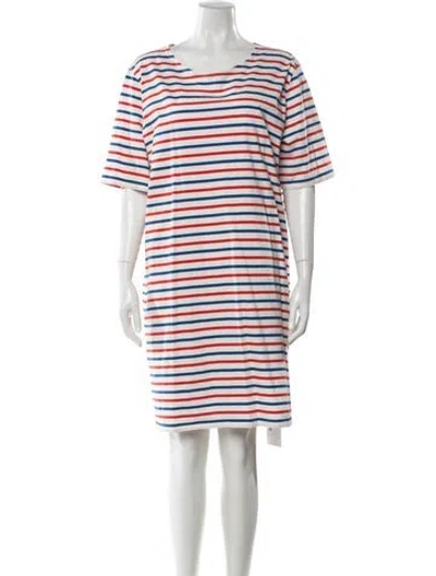 Pre-owned Kule Striped Knee-length Dress W/ Tags In White