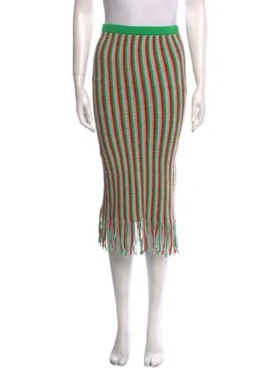 Pre-owned Kule Striped Knee-length Skirt In Green