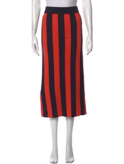 Pre-owned Kule Striped Long Skirt In Orange