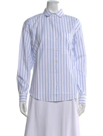 Pre-owned Kule Striped Long Sleeve Button-up Top In Multi