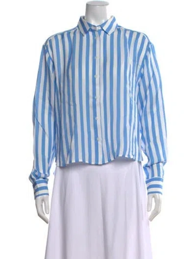 Pre-owned Kule Striped Long Sleeve Button-up Top In Multi