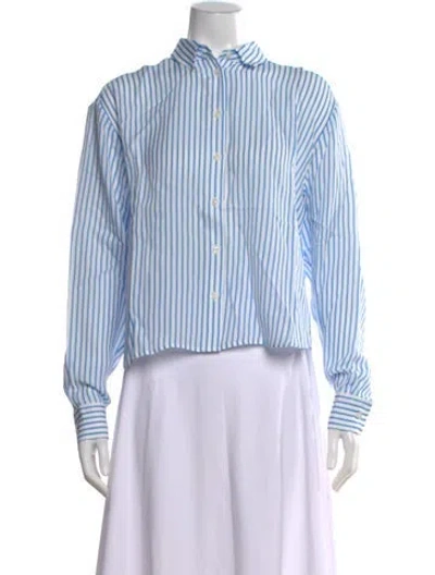 Pre-owned Kule Striped Long Sleeve Button-up Top In Multi