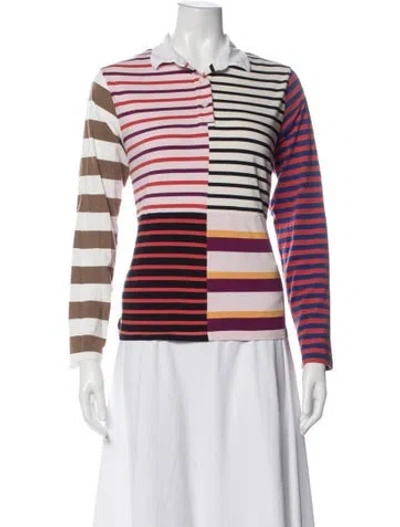 Pre-owned Kule Striped Long Sleeve Top In Multi