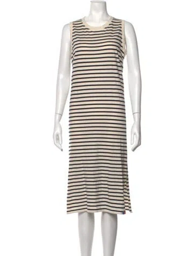 Pre-owned Kule Striped Midi Length Dress In Black/neutrals