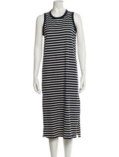 Pre-owned Kule Striped Midi Length Dress In Blue