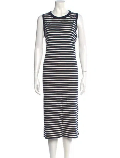 Pre-owned Kule Striped Midi Length Dress In Blue