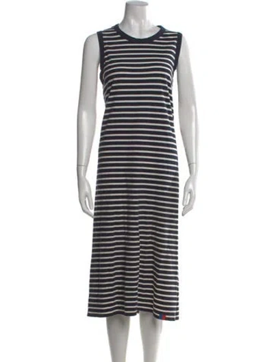 Pre-owned Kule Striped Midi Length Dress In Blue