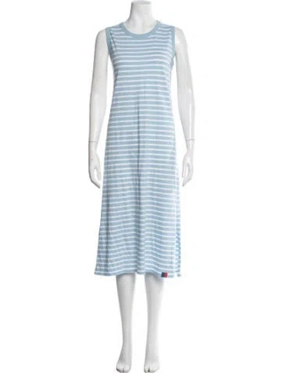 Pre-owned Kule Striped Midi Length Dress In Blue