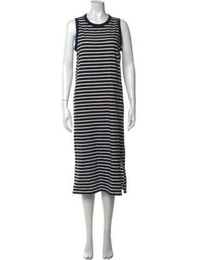 Pre-owned Kule Striped Midi Length Dress In Blue