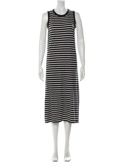 Pre-owned Kule Striped Midi Length Dress In Blue
