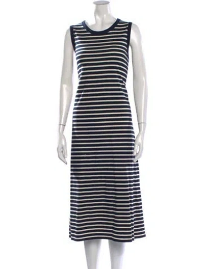 Pre-owned Kule Striped Midi Length Dress In Blue