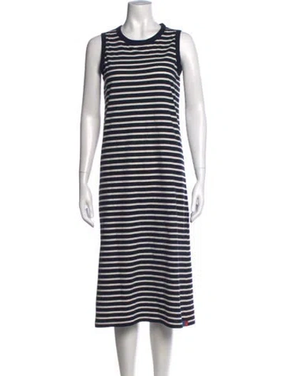 Pre-owned Kule Striped Midi Length Dress In Blue