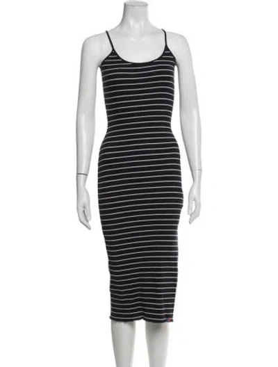 Pre-owned Kule Striped Midi Length Dress In Blue