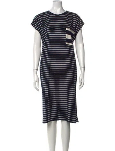 Pre-owned Kule Striped Midi Length Dress In Blue