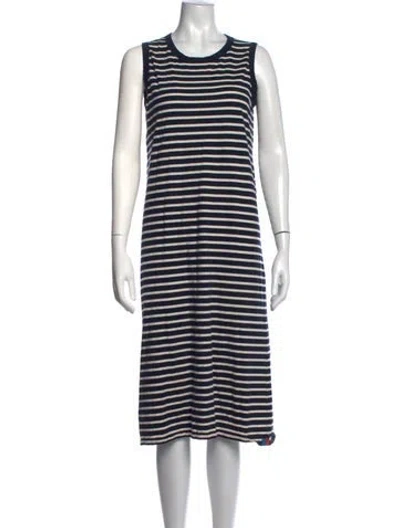 Pre-owned Kule Striped Midi Length Dress In Blue