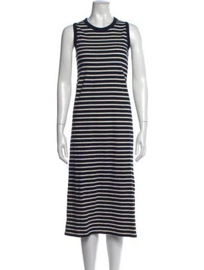 Pre-owned Kule Striped Midi Length Dress In Blue