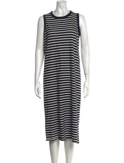 Pre-owned Kule Striped Midi Length Dress In Blue