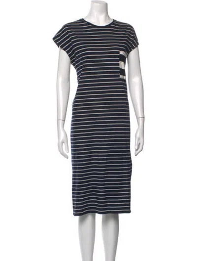 Pre-owned Kule Striped Midi Length Dress In Blue