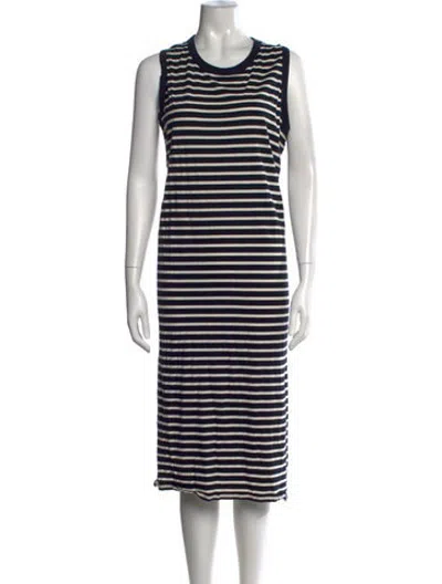 Pre-owned Kule Striped Midi Length Dress In Blue