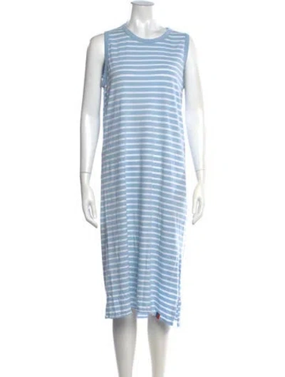 Pre-owned Kule Striped Midi Length Dress In Blue/white
