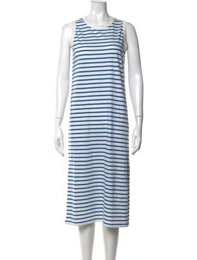 Pre-owned Kule Striped Midi Length Dress In Blue/white