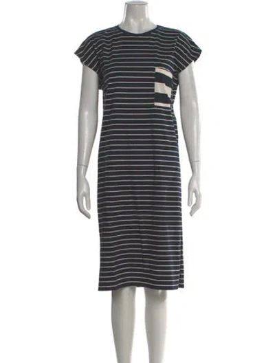 Pre-owned Kule Striped Midi Length Dress In Gray