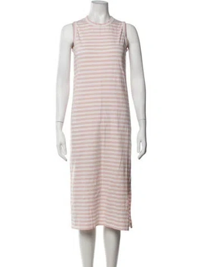 Pre-owned Kule Striped Midi Length Dress In Green/white