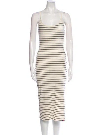Pre-owned Kule Striped Midi Length Dress In Neutral