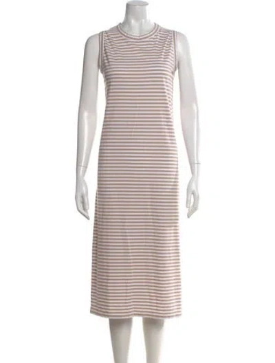 Pre-owned Kule Striped Midi Length Dress In Neutral