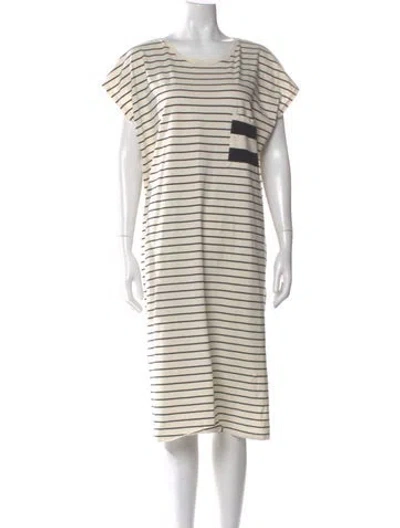 Pre-owned Kule Striped Midi Length Dress In Neutral