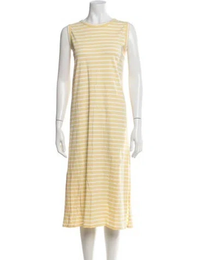 Pre-owned Kule Striped Midi Length Dress In Neutral