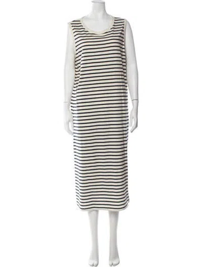 Pre-owned Kule Striped Midi Length Dress In Neutrals