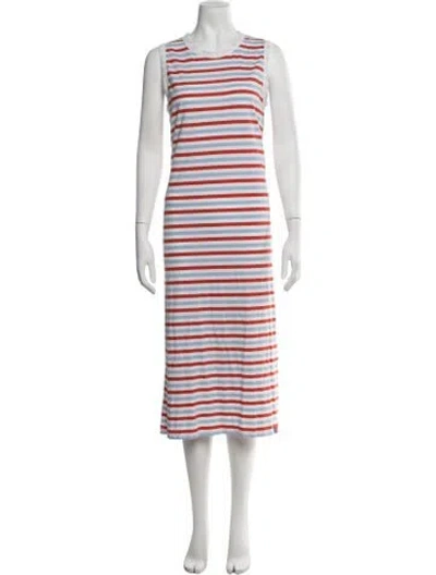 Pre-owned Kule Striped Midi Length Dress In Red/white