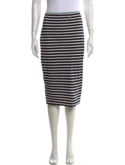 Pre-owned Kule Striped Midi Length Skirt In Blue