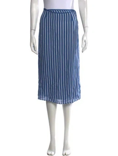 Pre-owned Kule Striped Midi Length Skirt In Blue