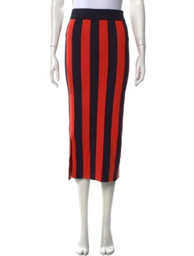 Pre-owned Kule Striped Midi Length Skirt In Orange