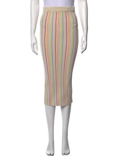 Pre-owned Kule Striped Midi Length Skirt In Orange
