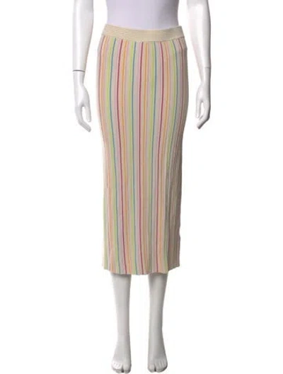 Pre-owned Kule Striped Midi Length Skirt In Orange