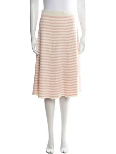 Pre-owned Kule Striped Midi Length Skirt In Pink