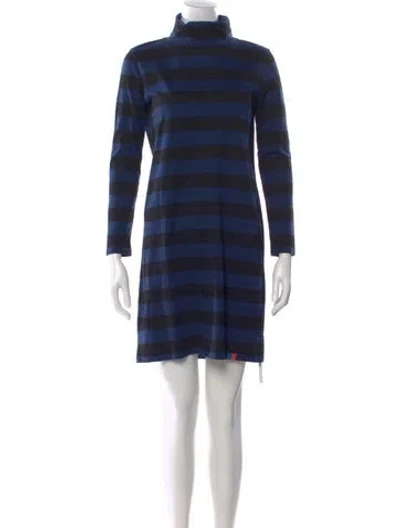 Pre-owned Kule Striped Mini Dress In Blue